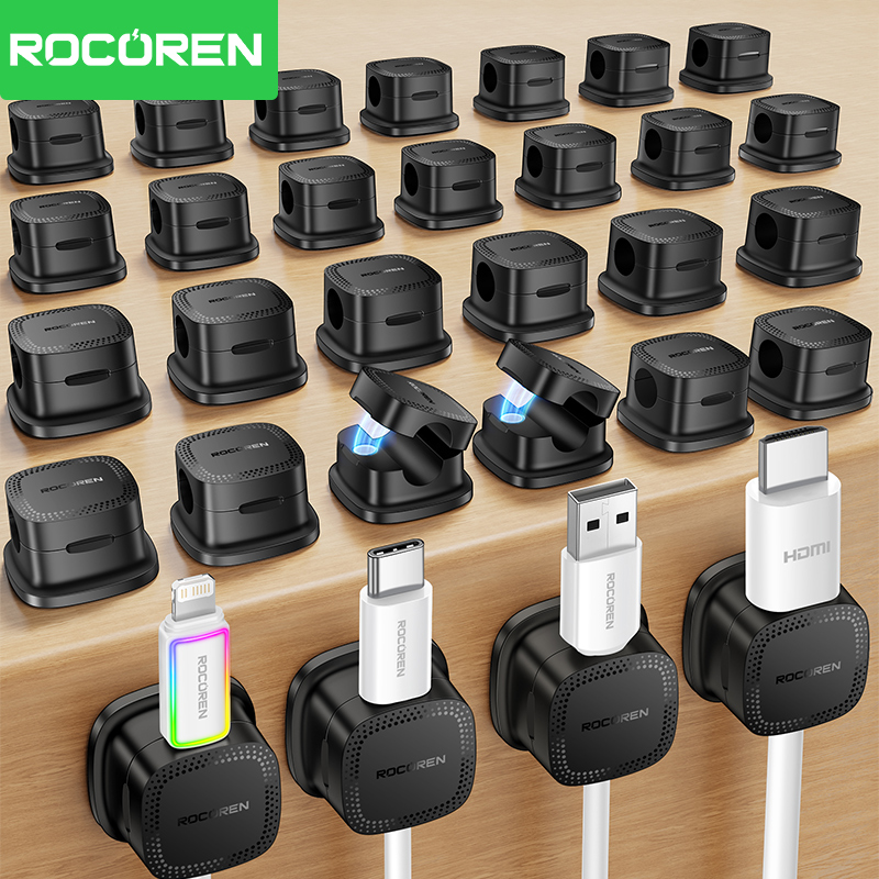 Cable Organizer Magnetic - ROCOREN 30 Buah Klip Pengatur Kabel