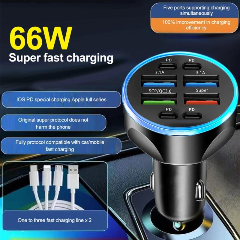 Usb C Hub - Pengisi Daya Mobil USB C 8