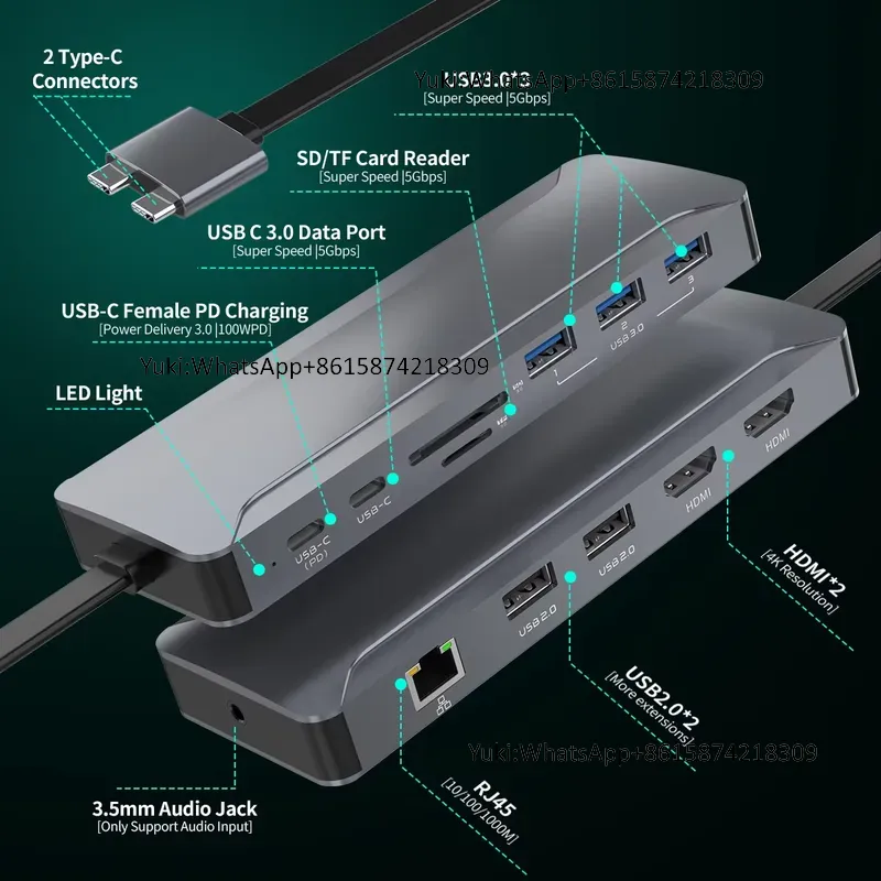 Usb C Hub - Docking Station 5 Hub USB C