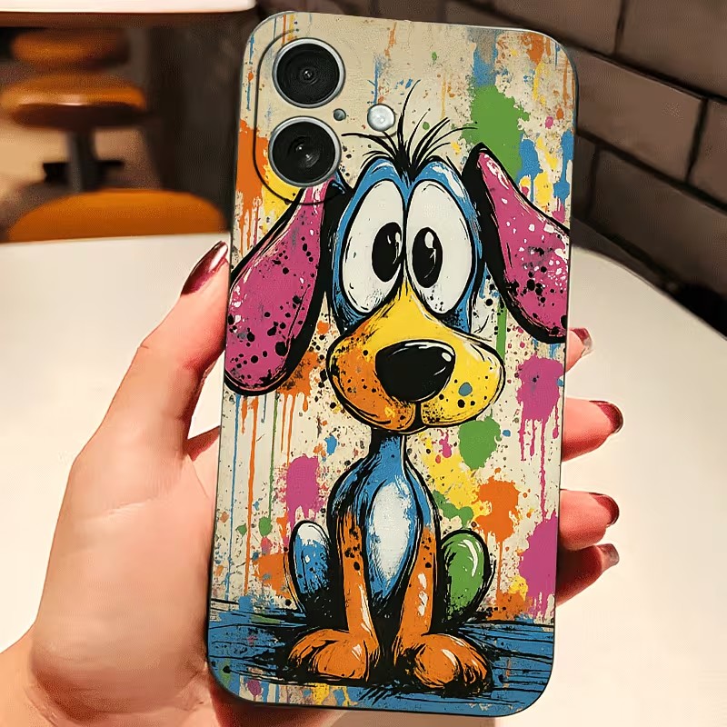Phone Accessories List - Casing HP TPU Motif Anjing Warna-Warni