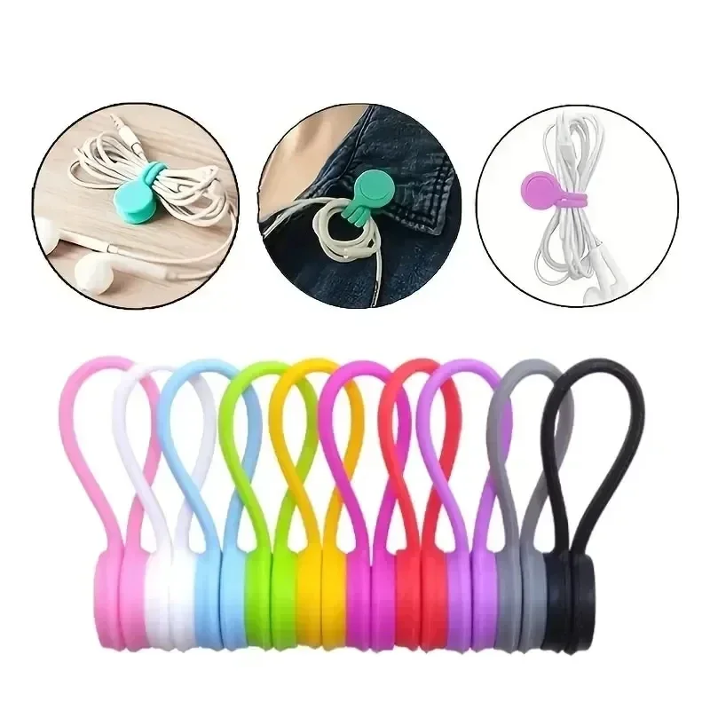 Cable Organizer Magnetic - 5/3/1PCS Pengikat Kabel Magnetik Silikon yang