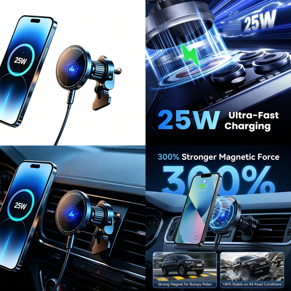 Phone Cooling Fan - Pengisi Daya Mobil Nirkabel Magnetik Super