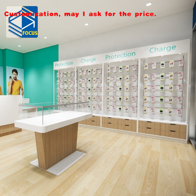 Phone Accessories Design Shop - Desain Interior Toko Ponsel, Lemari Pajangan