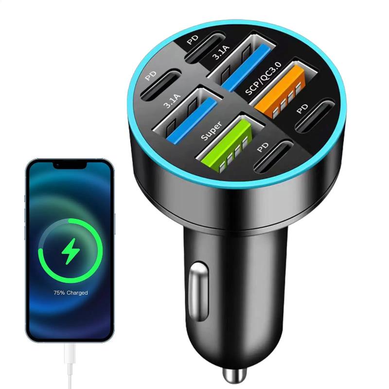 Pengisi Daya Mobil USB C 8 Por - Usb C Hub ulasan dan harga