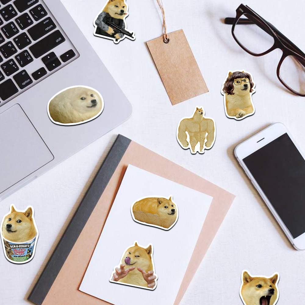 50 Buah Stiker MEME Doge Lucu  - Phone Accessories For Kids ulasan dan harga