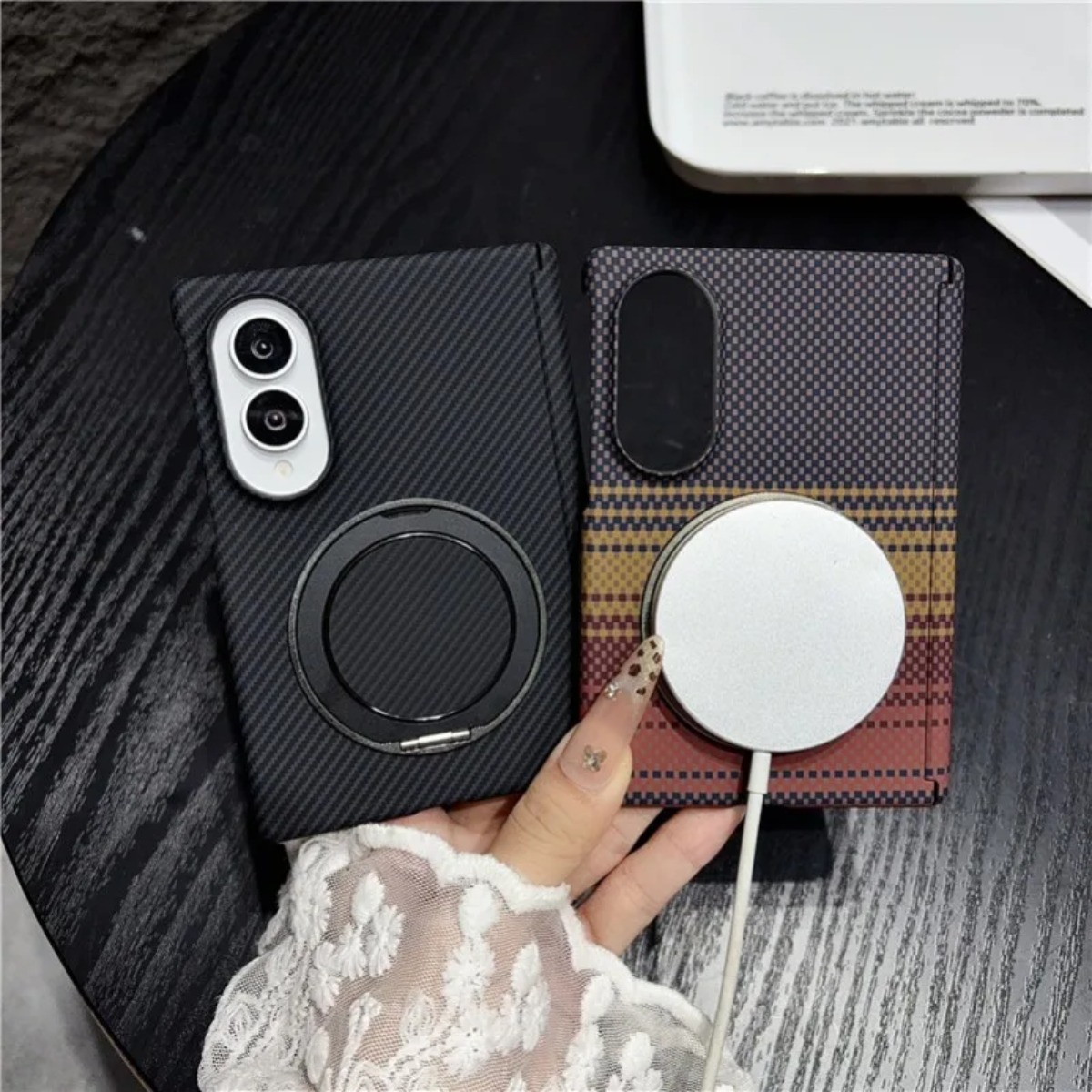 Bracket 360 Kulit Serat Karbon - Z Phone Accessories ulasan dan harga