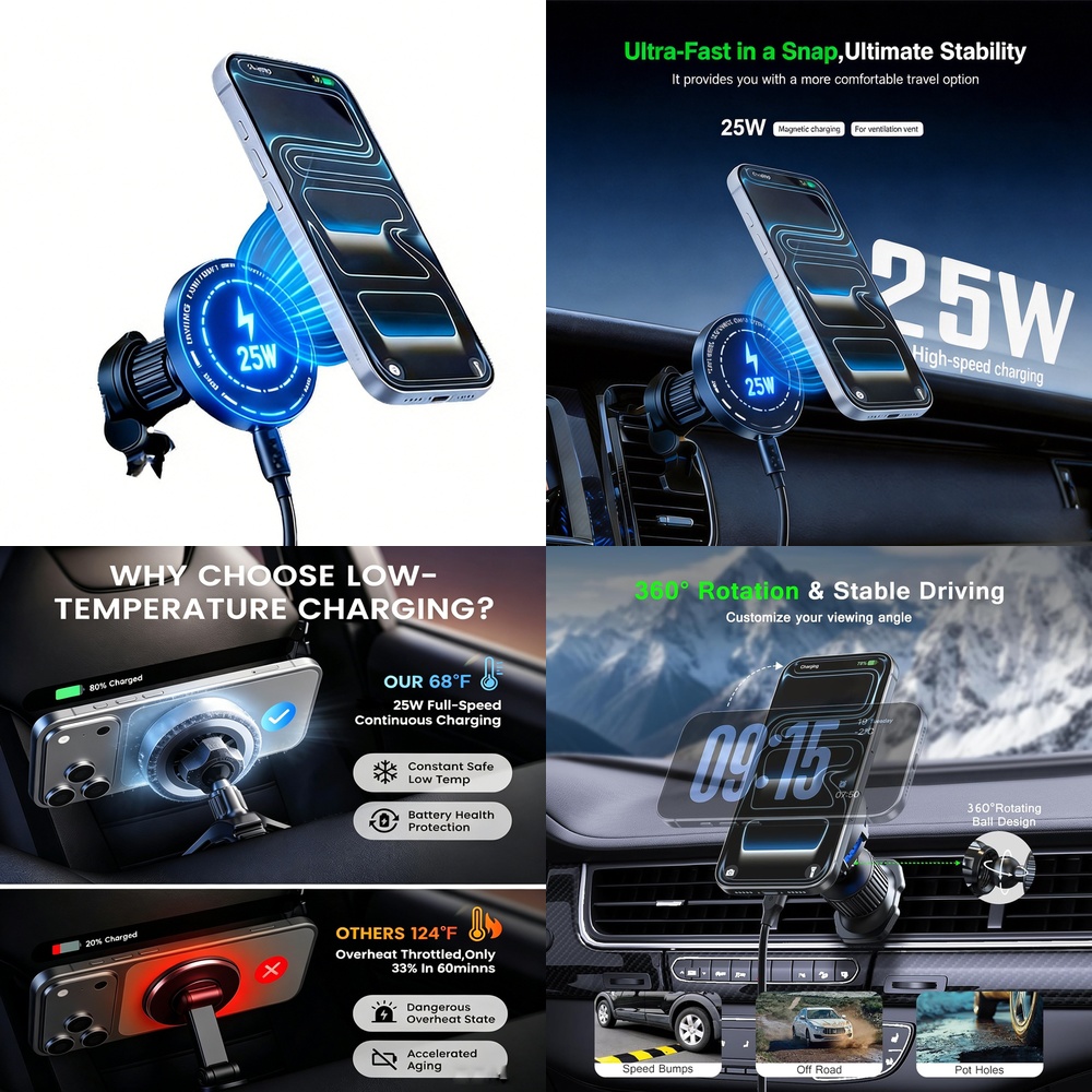 Pengisi Daya Mobil Nirkabel Ma - Phone Cooling Fan ulasan dan harga